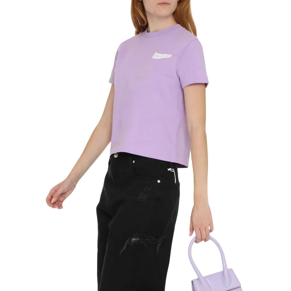 Jacquemus Cotton Camargue Lilac Purple Logo Short Sleeve Tee Women's Size XXS